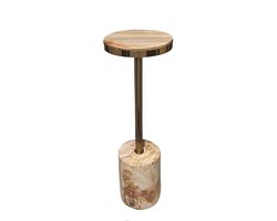 PTMD Bijzettafel Mody - 21x21x64 cm - Hout - Naturel