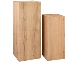 PTMD - Bloemenzuil Chevar - Beige - 45x45x120cm - Set van 2