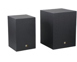 PTMD - Bloemenzuil Gustavo - Zwart - 30x30x40cm - Set van 2