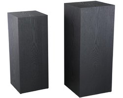 PTMD - Bloemenzuil Tiess - Zwart - 35x35x85cm - Set van 2