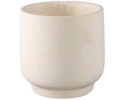PTMD Bloempot Aline - 30x30x30 cm - Cement - Creme