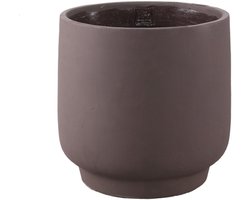 PTMD Bloempot Aline - 30x30x30 cm - Cement - Zwart