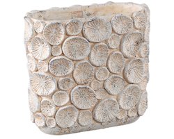 PTMD Bloempot Ayisy - 30x15x28 cm - Cement - Creme