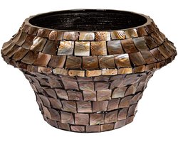 PTMD Bloempot Daven - 51x51x30 cm - Polyester - Brons