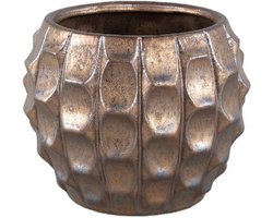 PTMD Bloempot Didar - 17x17x14 cm - Keramiek - Brons