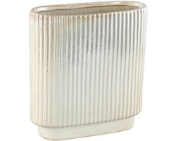 PTMD Bloempot Eviera - 24x8x26 cm - Keramiek - Parel