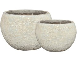 PTMD Bloempot Javier - 58x58x40 cm - Keramiek - Grijs