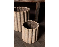 PTMD Bloempot Jaydean - 20x20x45 cm - Cement - Grijs