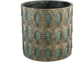 PTMD Bloempot Kamilla - 50x50x50 cm - Cement - Goud