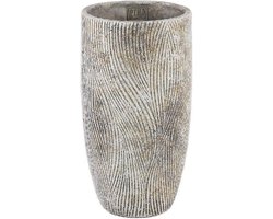 PTMD Bloempot Linc - 16x16x30 cm - Cement - Grijs
