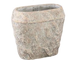 PTMD Bloempot Lourdes - 30x15x28 cm - Cement - Creme