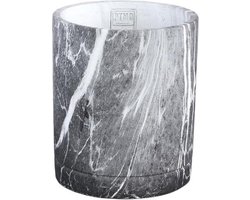 PTMD Bloempot Marmy - 17x17x20 cm - Cement - Zwart