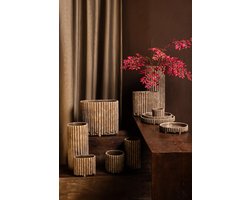 PTMD Bloempot Morganne - 20x20x45 cm - Cement - Bruin