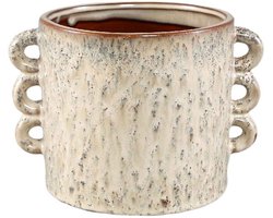 PTMD Bloempot Nowreen - 22x17x17 cm - Keramiek - Creme