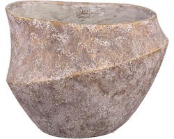 PTMD Bloempot Rishell - 43x40x33 cm - Cement - Brons