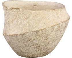 PTMD Bloempot Rishell - 43x40x33 cm - Cement - Creme