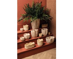 PTMD Bloempot Robbien - 30x20x32 cm - Cement - Creme