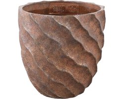 PTMD Bloempot Sharlae - 30x30x30 cm - Cement - Bruin