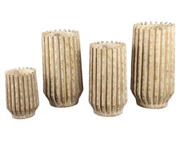 PTMD Bloempot Zariya - 25x25x45 cm - Cement - Creme