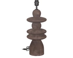 PTMD Callain Brown Mango Wood Table Lamp Base Round