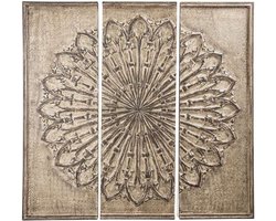 PTMD Casa Wandpaneel - 180 x 6 x 180 cm - MDF - Bruin - Set van 3