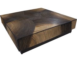 PTMD Casablanca Brown Coffeetable Square Faded Round