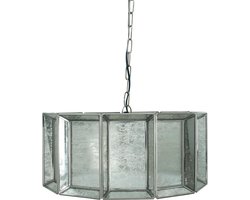 PTMD Cenna Ronde Hanglamp Antiek - H20 x Ø46 cm - Ijzer/Glas - Messing