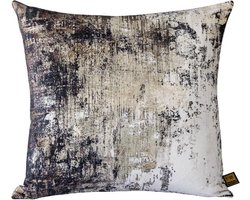 PTMD Ceola Green Velvet Square Cushion Distress Print