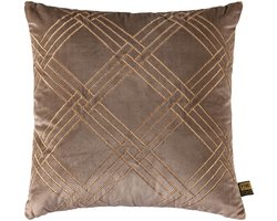 PTMD Cerine Sierkussen - 45x3x45 cm - Fluweel - Bruin