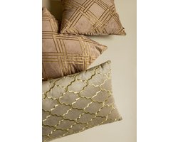 PTMD Cerine Sierkussen - 60x3x40 cm - Fluweel - Bruin