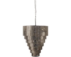PTMD Ceylin Hanglamp - H66 x Ø56 cm - Metaal - Zilver