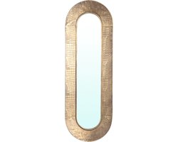 PTMD Darcio Gold Thick Iron Croco Print Mirror Oval