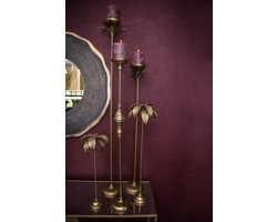 PTMD Darrin Palm Standaard - H49,5 x Ø17 cm - Metaal - Goud