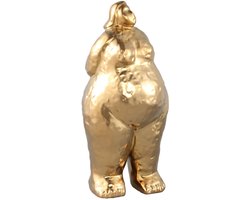 PTMD Decoratieve Standbeeld Oday - 17x15x35 cm - Keramiek - Goud