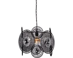 PTMD Desh Hanglamp - H40 x Ø40 cm - Metaal - Zwart