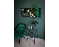 PTMD Desta zwarte plantentafel van metalen met glas maat in cm: 43 x 32 x 100 - Zwart