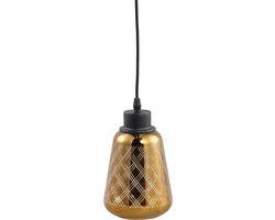 PTMD Doreen Hanglamp - 14 x 14 x 23 cm - Glas - Goud - Goud