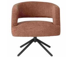 PTMD Eetkamerstoel Baldr - 74x75x76 cm - Textiel - Roest