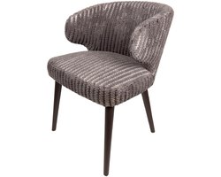 PTMD Eetkamerstoel Fiori - 57x56x80 cm - Hout - Taupe