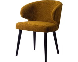 PTMD Eetkamerstoel Fiori - 57x56x80 cm - Textiel - Geel