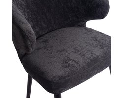 PTMD Eetkamerstoel Fiori - 64x56x81 cm - Metaal/Textiel - Antraciet