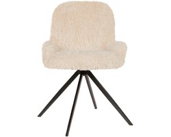 PTMD - Eetkamerstoel Leander - Beige - 58x53.5x83.5cm