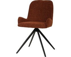 PTMD - Eetkamerstoel Leander - Bruin - 58x53x83cm