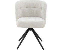PTMD Eetkamerstoel Odin - 67x67x85 cm - Textiel - Beige