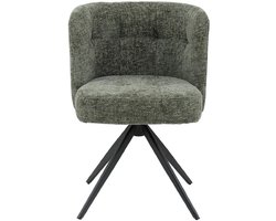 PTMD Eetkamerstoel Odin - 67x67x85 cm - Textiel - Olijf