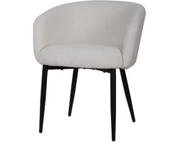 PTMD Eetkamerstoel Stein - 62x64.5x77 cm - Textiel - Creme