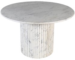PTMD Eettafel Neelim - 122x122x76 cm - Marmer - Wit