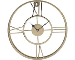 PTMD Emila Ronde Klok - 40 x 5 x 40 cm - Roestvrij staal - Goud