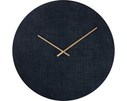 PTMD Emmett Black Iron Round Clock Square Texture L