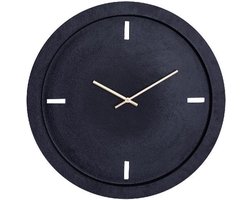 PTMD Endor Black Alu Clock With Cutout Dashes Round